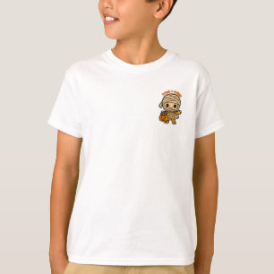Cute Smiling Mummy Kid with Pumpkin Candy Basket T-Shirt