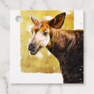 Cute Smiling Okapi School Valentine's Party  Favour Tags