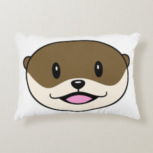 Cute Smiling Otter Decorative Cushion