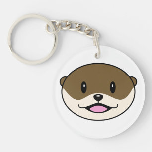 Cute Smiling Otter Key Ring