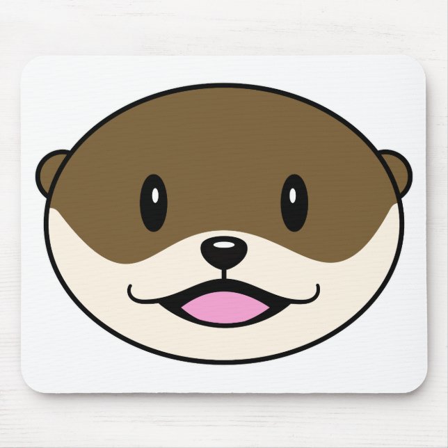 Cute Smiling Otter Mouse Mat (Front)