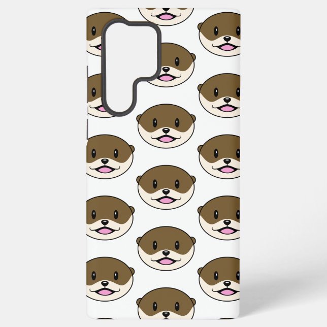 Cute Smiling Otter Samsung Galaxy S22 Ultra Case (Back)