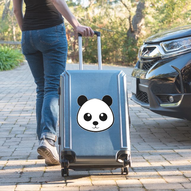 Cute Smiling Panda Sticker – Adorable Animal Decal (Suitcase Insitu)