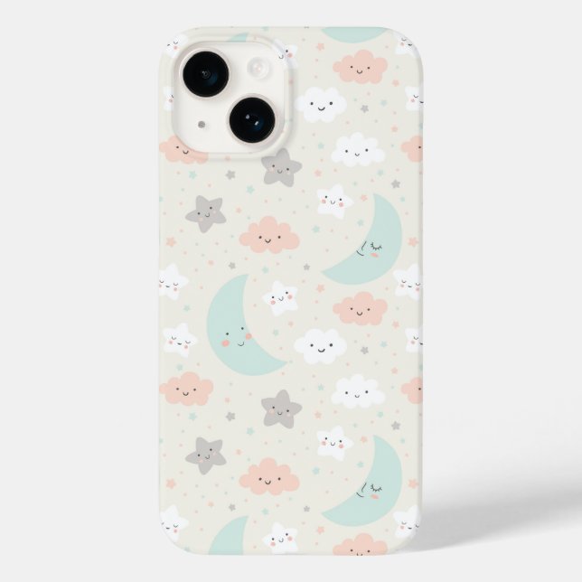 Cute Smiling Pastel Sky Pattern Case-Mate iPhone Case (Back)