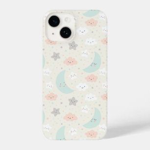 Cute Smiling Pastel Sky Pattern iPhone 14 Case