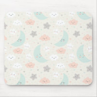 Cute Smiling Pastel Sky Pattern