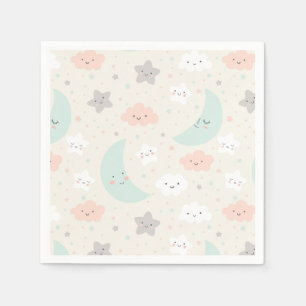 Cute Smiling Pastel Sky Pattern Napkin