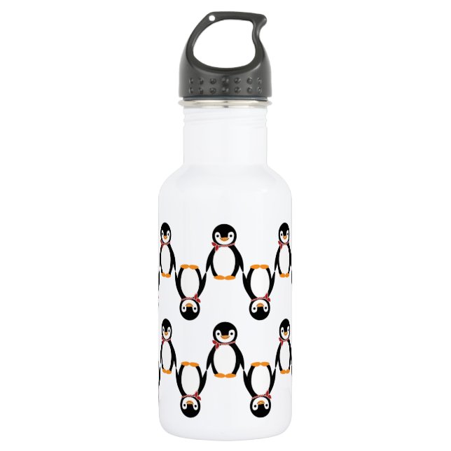 Cute Smiling Penguin with Scarf 532 Ml Water Bottle (Front)