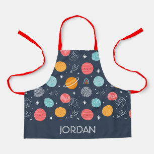 Cute Smiling Planet Pattern Apron
