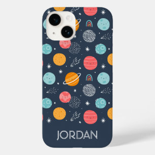 Cute Smiling Planet Pattern Case-Mate iPhone 14 Case