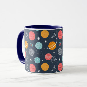 Cute Smiling Planet Pattern Mug
