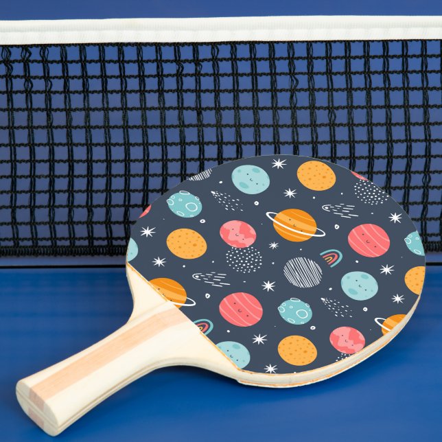 Cute Smiling Planet Pattern Ping Pong Paddle (Insitu)