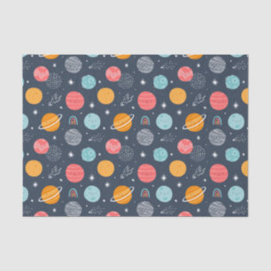 Cute Smiling Planet Pattern Tissue Paper