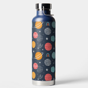 Cute Smiling Planet Pattern Water Bottle