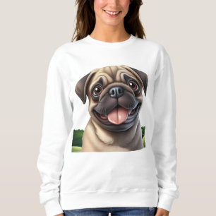 Cute smiling pug sweatshirt