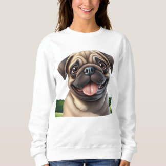 Cute smiling pug sweatshirt