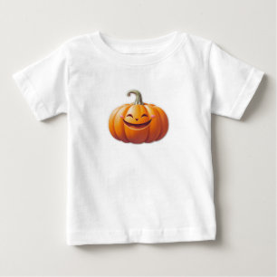 Cute Smiling Pumpkin – Fun Fall Character Baby T-Shirt