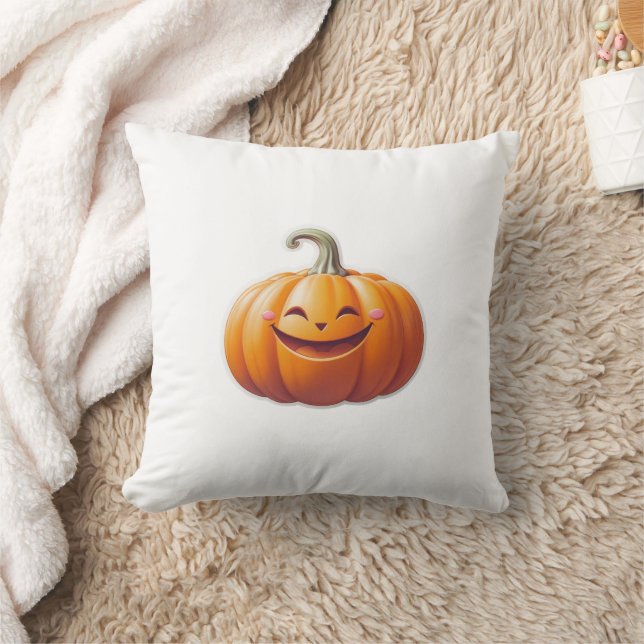 Cute Smiling Pumpkin – Fun Fall Character Cushion (Blanket)