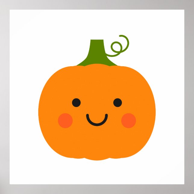 Cute smiling pumpkin illustration poster (Front)