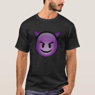 Cute Smiling Purple Devil Emoji  T-Shirt