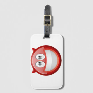 Cute Smiling Red Devil Mascot Luggage Tag