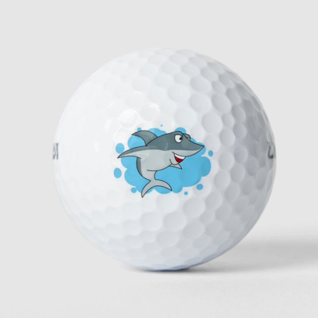 cute smiling shark golf ball (Front)