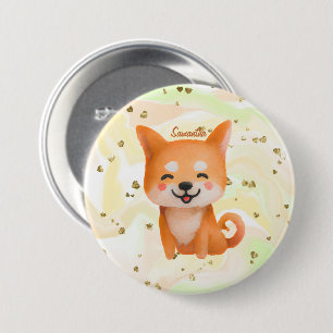 Cute Smiling Shiba Inu 7.5 Cm Round Badge