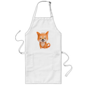 Cute Smiling Shiba Inu Long Apron