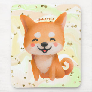 Cute Smiling Shiba Inu Mouse Mat