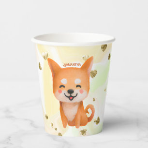 Cute Smiling Shiba Inu Paper Cups