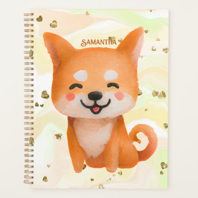 Cute Smiling Shiba Inu Planner (Front)
