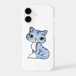 CUTE SMILING SKY BLUE KITTEN WITH BLUE EYES.