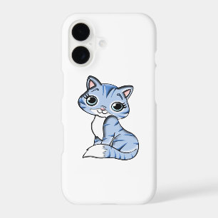 CUTE SMILING SKY BLUE KITTEN WITH BLUE EYES.