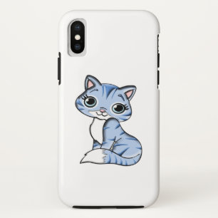 CUTE SMILING SKY BLUE KITTEN WITH BLUE EYES. iPhone X CASE