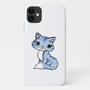CUTE SMILING SKY BLUE KITTEN WITH BLUE EYES. iPhone 11 CASE