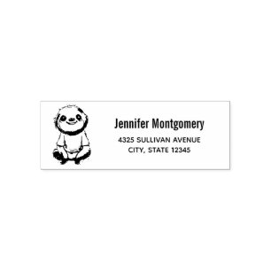 Cute Smiling Sloth Wearing a Shirt Address Self-inking Stamp