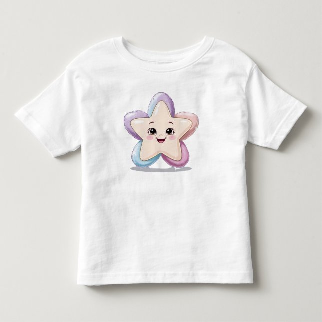 Cute Smiling Star White t-shirt (Front)