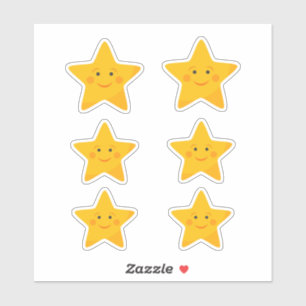 Cute smiling stars Custom-Cut Vinyl Stickers