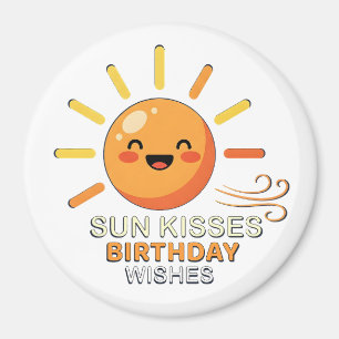 Cute Smiling Sun Birthday Wishes Fridge Magnet