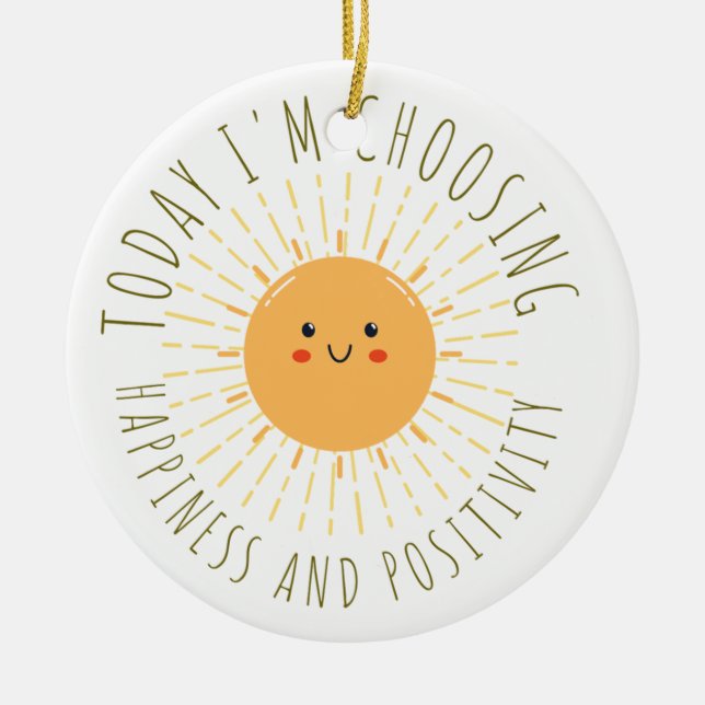 Cute Smiling Sun  Ceramic Tree Decoration (Front)