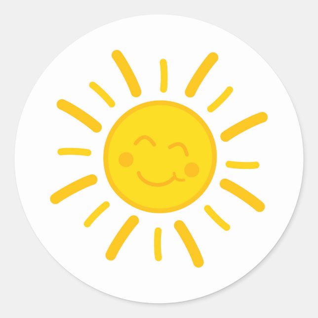 Cute smiling sun illustration design Sticker (Front)