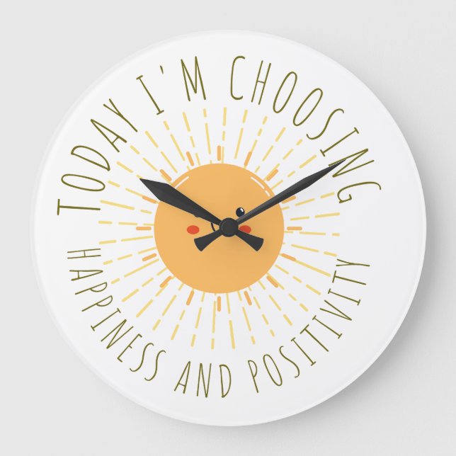 Cute Smiling Sun Large Clock (Front)