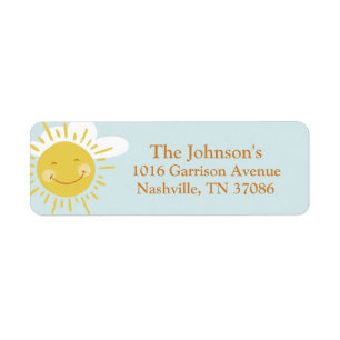 Cute Smiling Sun Return Address Label