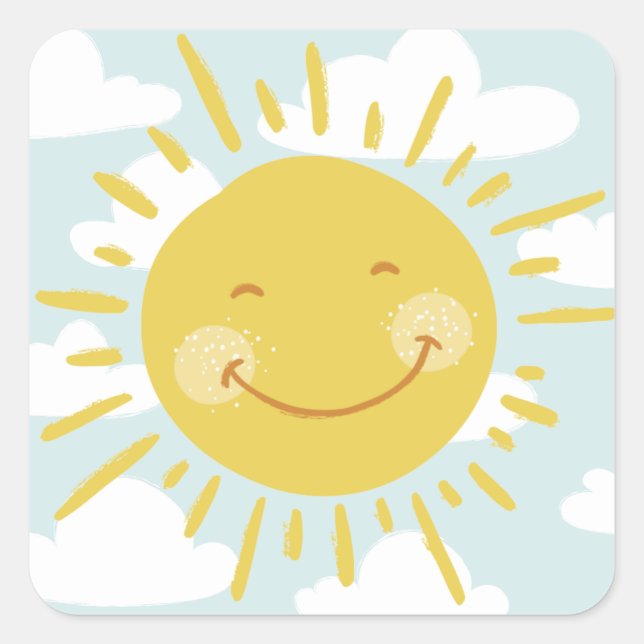 Cute Smiling Sun Stickers (Front)