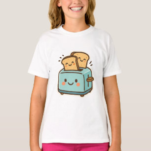 "Cute Smiling Toaster & Bread – Quirky Kitchen T-Shirt