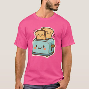 "Cute Smiling Toaster & Bread – Quirky Kitchen T-Shirt