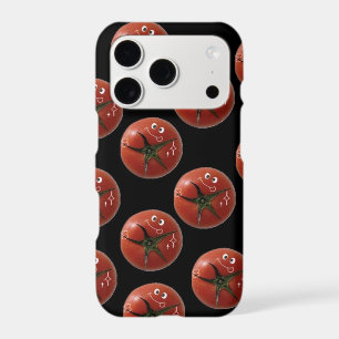 Cute Smiling Tomato Pattern Black Phone Case Aes