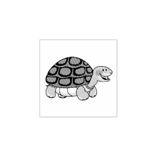 cute smiling tortoise/turtle rubber stamp