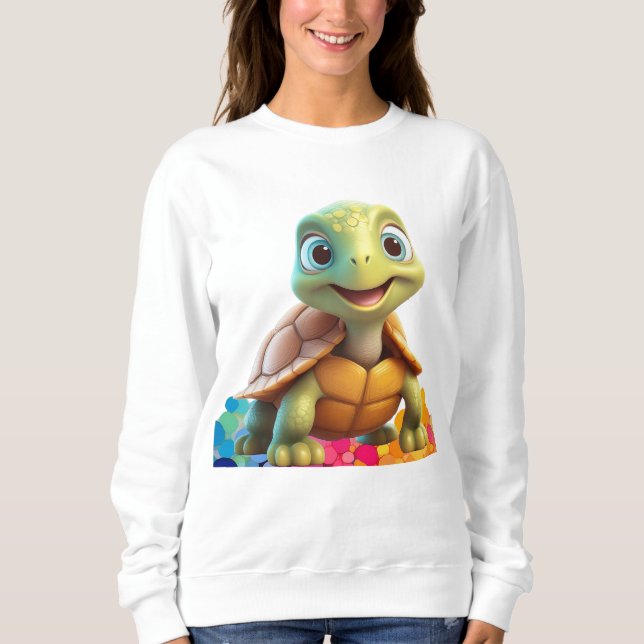 Cute smiling turtle sweatshirt (Front)