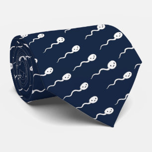 Cute Smiling WhiteSperm Pattern Tie